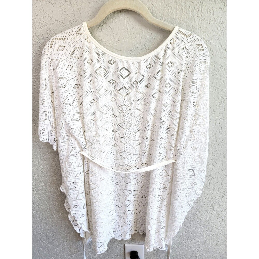 Becca by Rebecca Virtue White Crochet Lace Cover Up Top XS Nordstrom NWT Boho - Picture 3 of 9